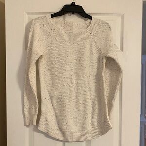 LOFT Speckled Cream Crew Neck Sweater